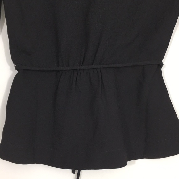 J Crew Black Drapy Faux Wrap Top Peplum Blouse - Picture 5 of 14